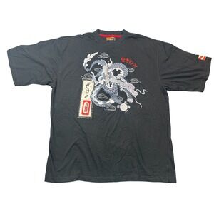 Vintage RARE No 83 Mens Black Dragon Samurai Graphic T Shirt 4XL New with Tags